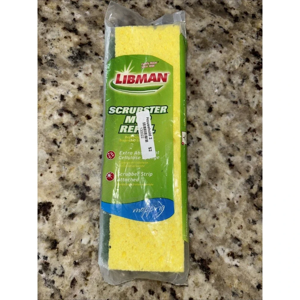 Libman Scrubster Mop Refill Extra Absorbent Cellulose Sponge‎ #00105  (3707)